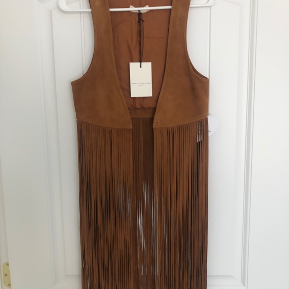 Spell & The Gypsy Joni Suede Vest Tan Size S/M NWT - Picture 4 of 7